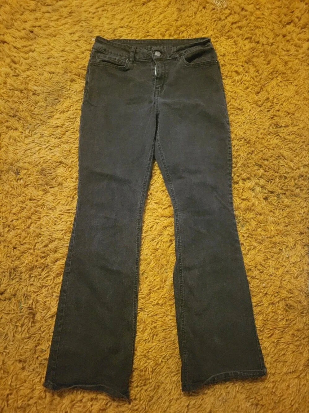 Women's Black Flare Jeans - Stretch Wide Leg
